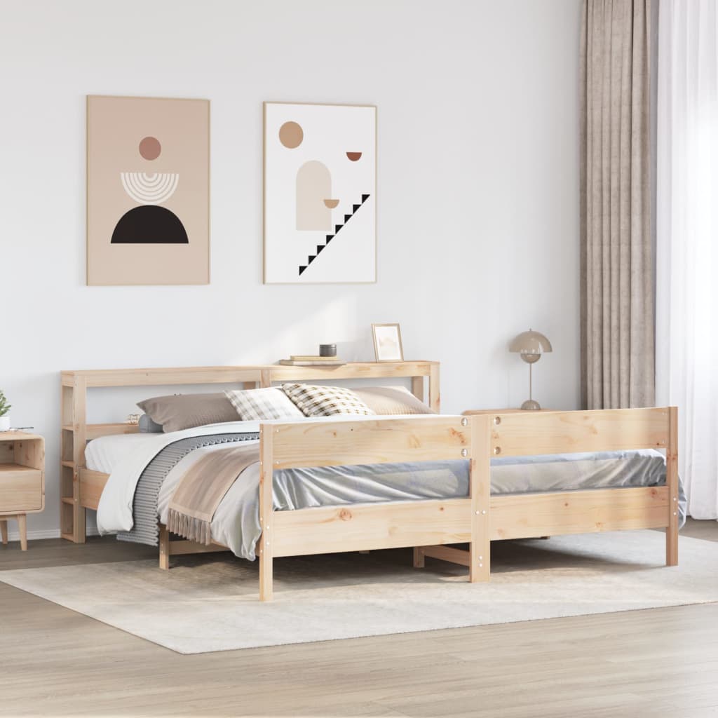 Bed Frame without Mattress 180x200 cm Super King Solid Wood Pine