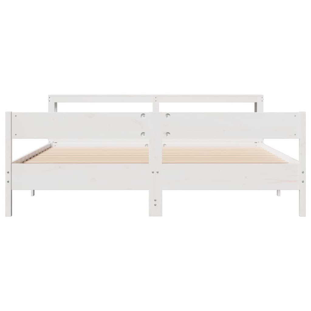 Bed Frame without Mattress White 180x200 cm Super King Solid Wood Pine