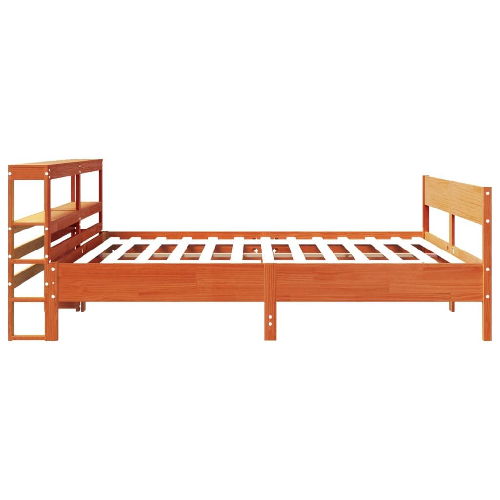 Bed Frame without Mattress Wax Brown 180x200 cm Super King Solid Wood Pine