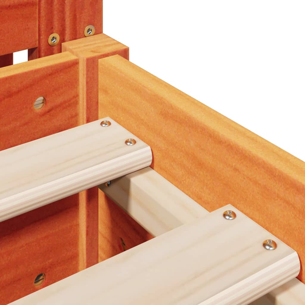 Bed Frame without Mattress Wax Brown 180x200 cm Super King Solid Wood Pine