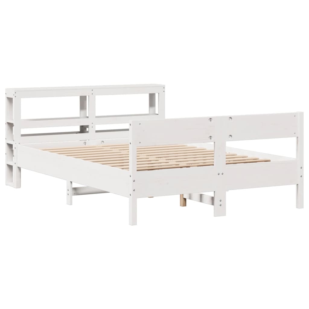 Bed Frame without Mattress White 160x200 cm Solid Wood Pine