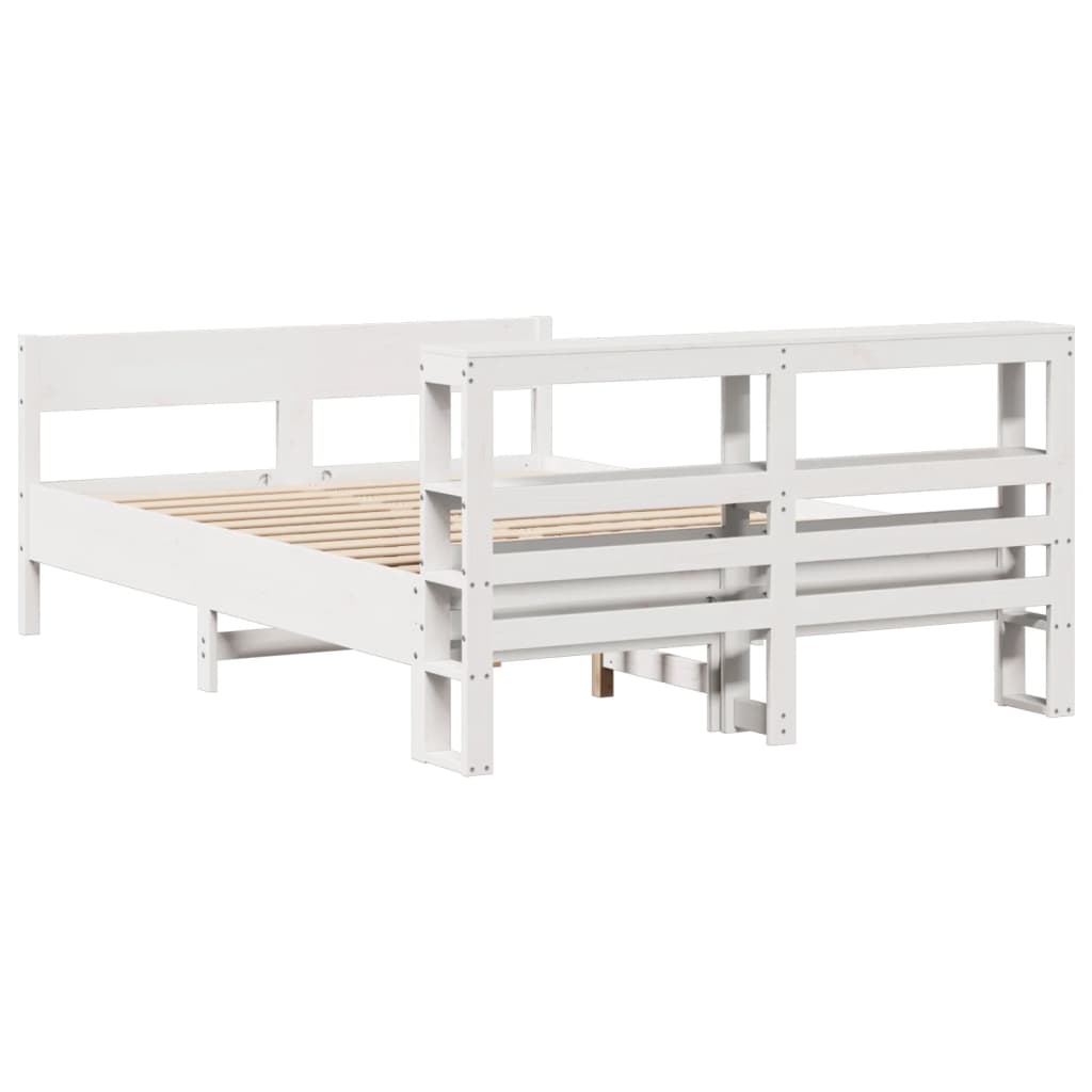 Bed Frame without Mattress White 160x200 cm Solid Wood Pine