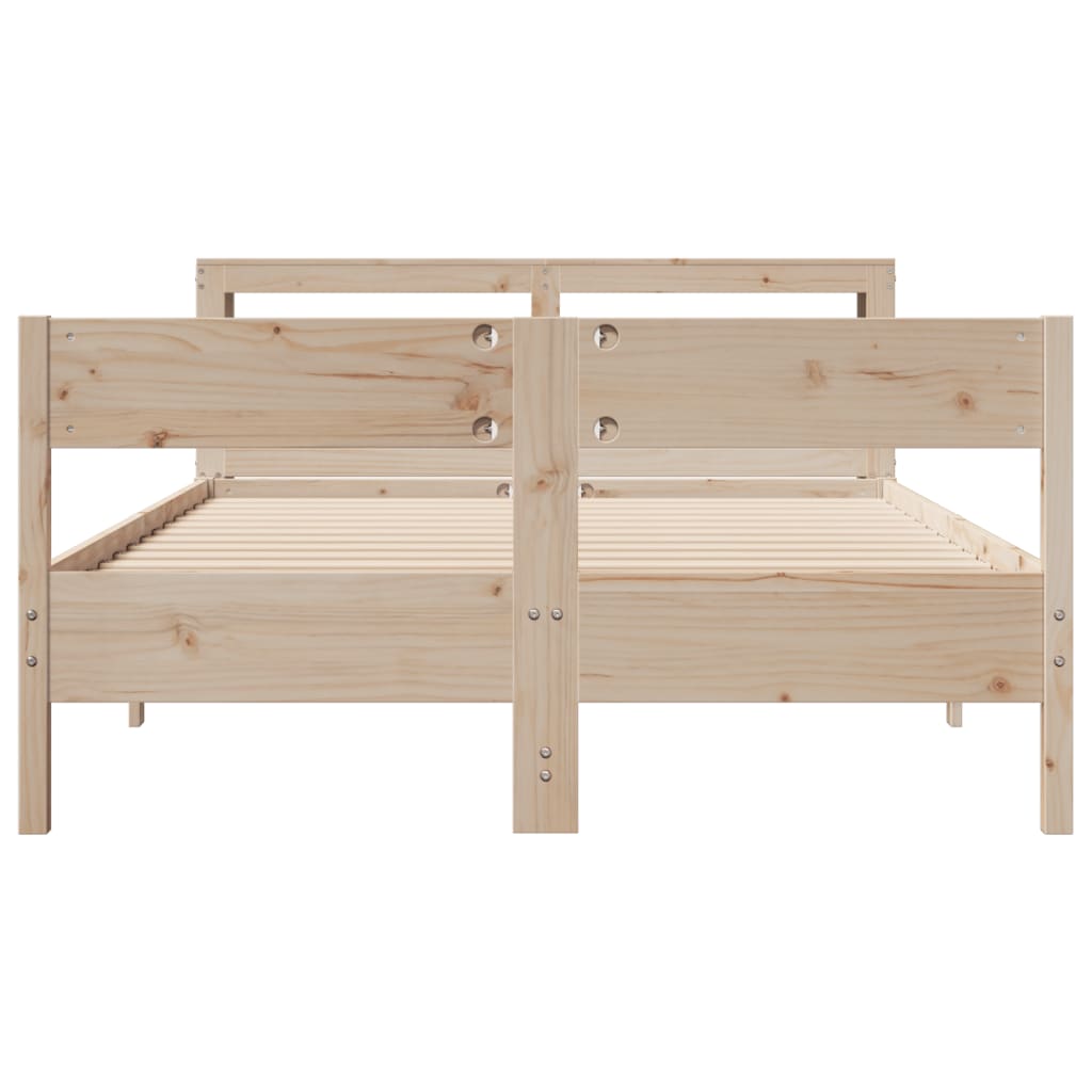 Bed Frame without Mattress 150x200 cm King Size Solid Wood Pine