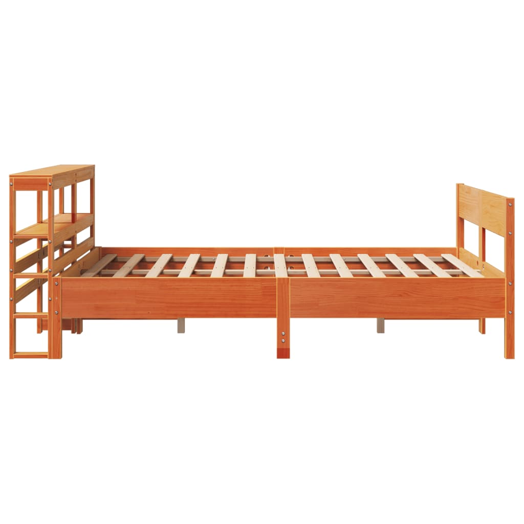 Bed Frame without Mattress Wax Brown 140x200 cm Solid Wood Pine