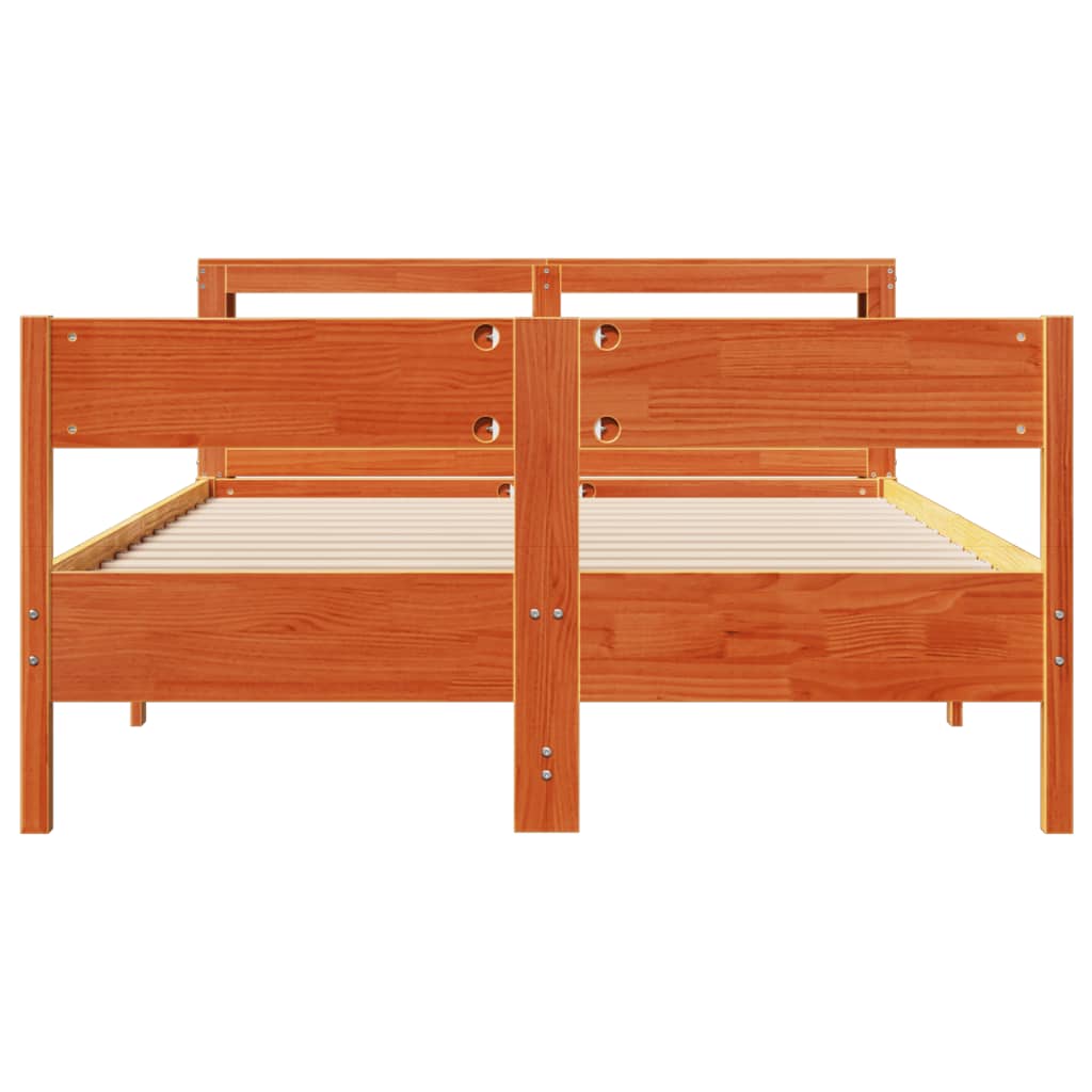 Bed Frame without Mattress Wax Brown 120x200 cm Solid Wood Pine