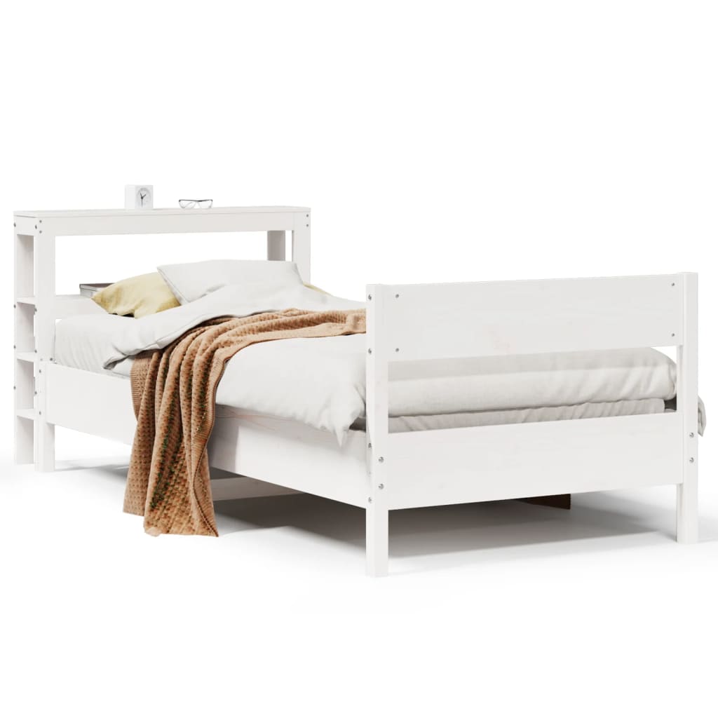 Bed Frame without Mattress White 90x200 cm Solid Wood Pine