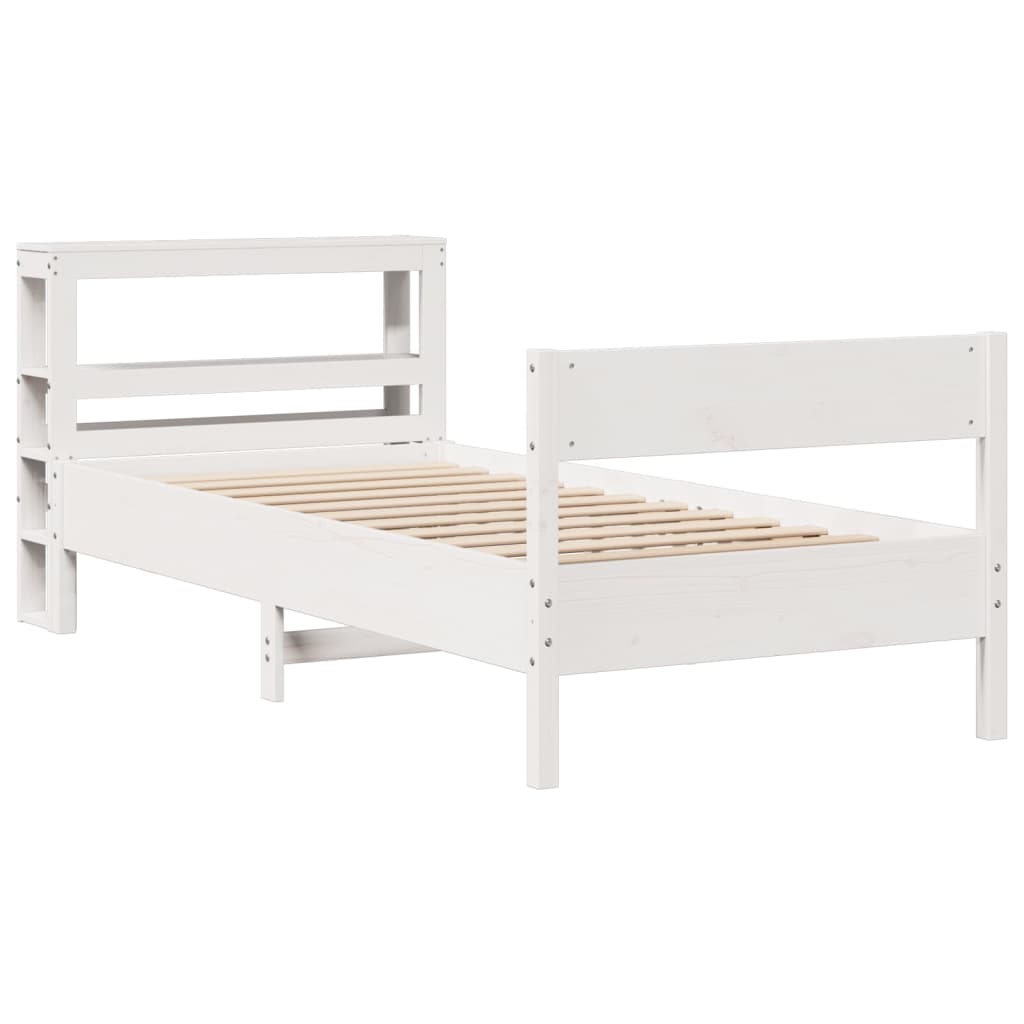 Bed Frame without Mattress White 90x200 cm Solid Wood Pine