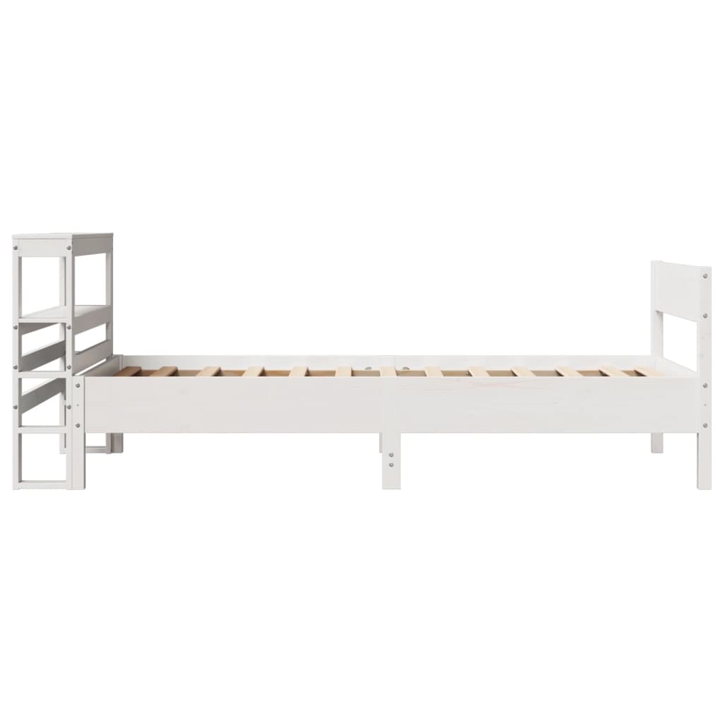 Bed Frame without Mattress White 90x200 cm Solid Wood Pine