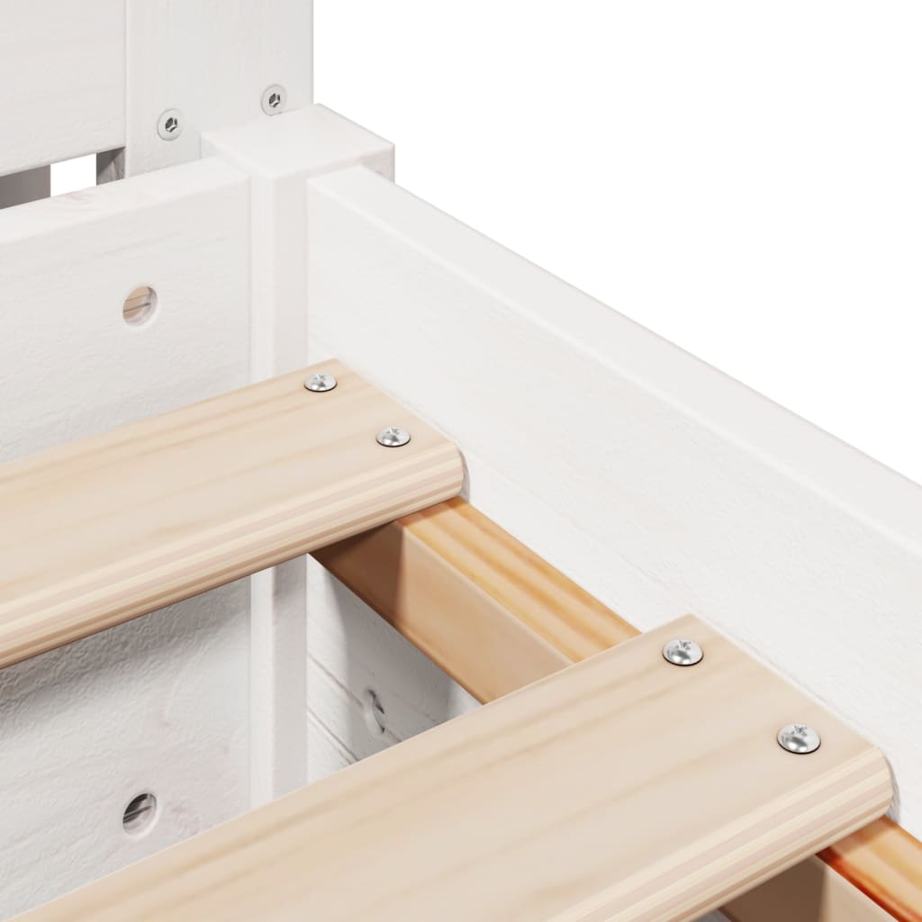 Bed Frame without Mattress White 90x200 cm Solid Wood Pine