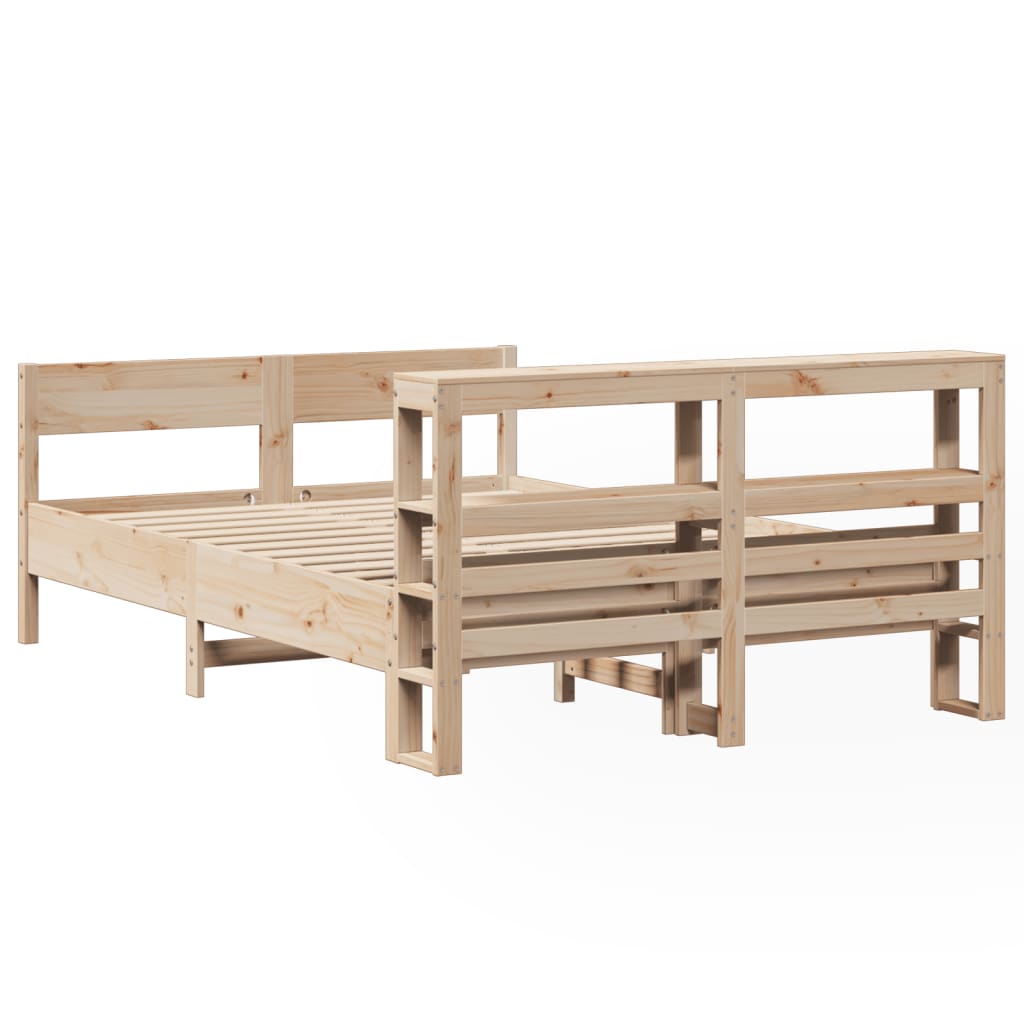 Bed Frame without Mattress 140x190 cm Solid Wood Pine