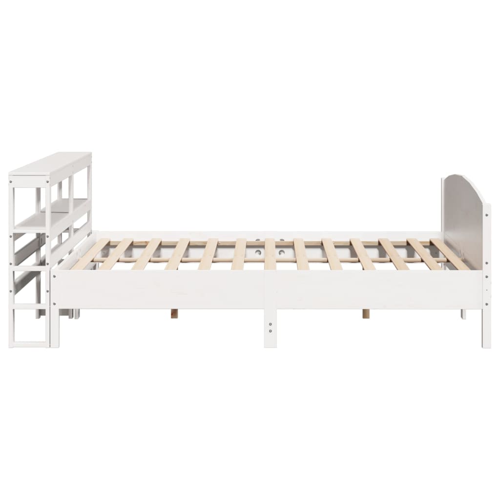 Bed Frame without Mattress White 200x200 cm Solid Wood Pine