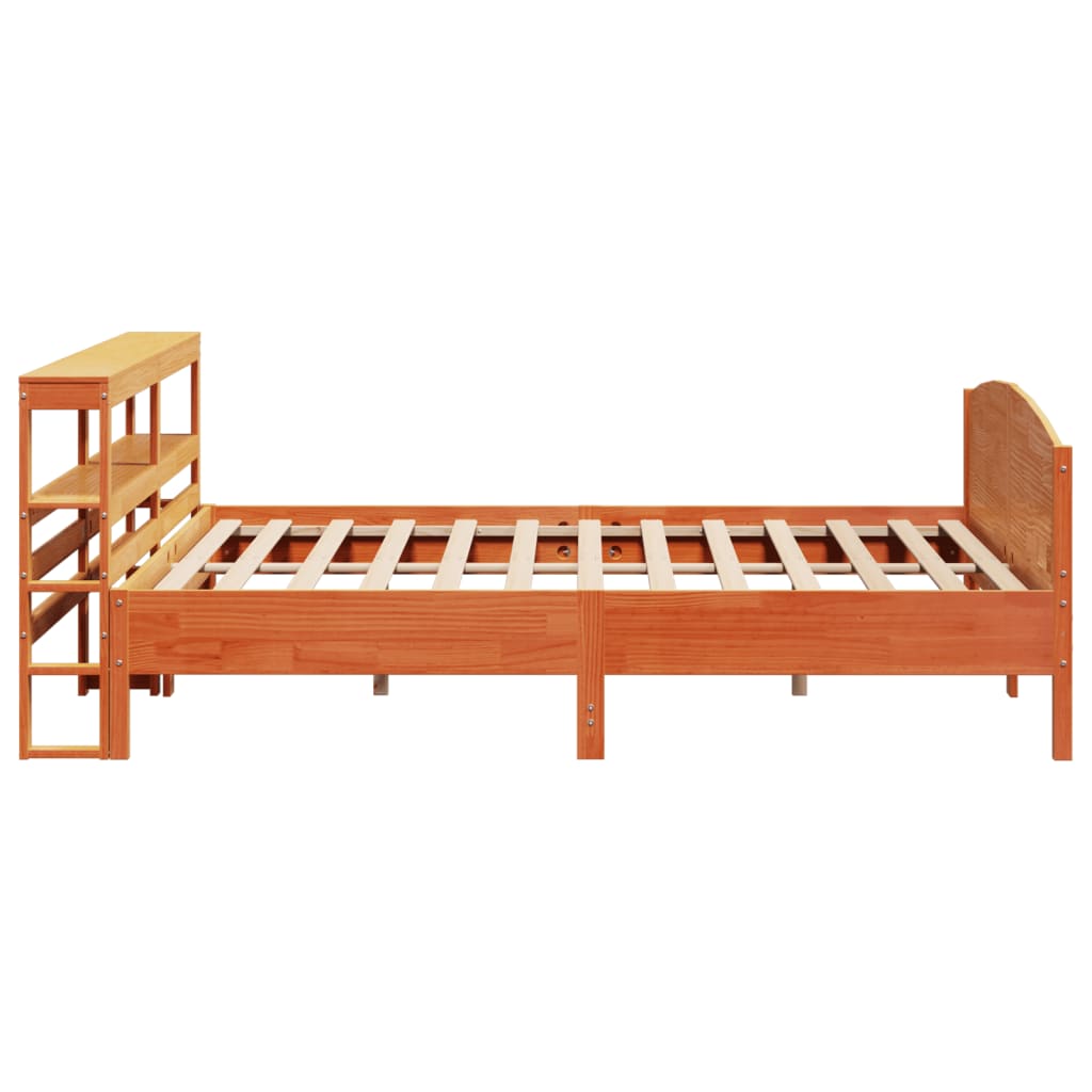 Bed Frame without Mattress Wax Brown 200x200 cm Solid Wood Pine