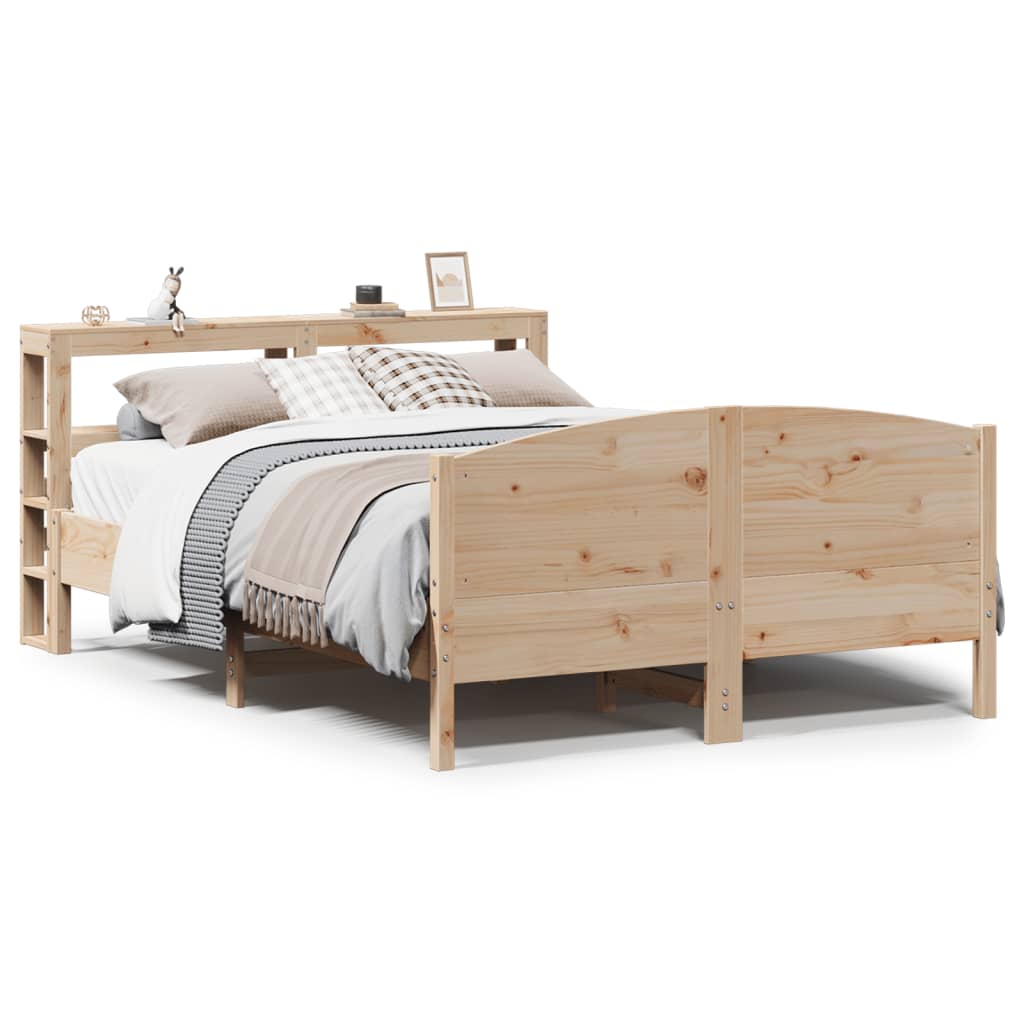 Bed Frame without Mattress 140x200 cm Solid Wood Pine