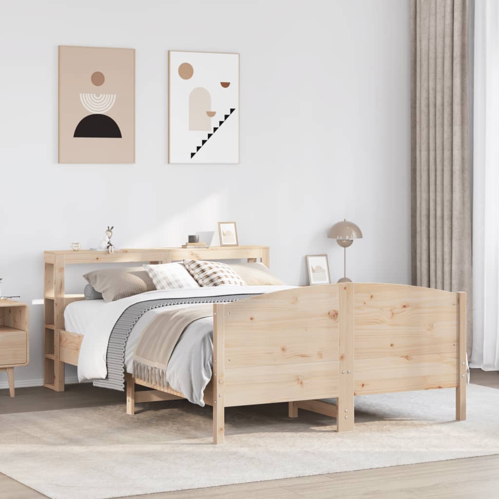 Bed Frame without Mattress 140x200 cm Solid Wood Pine