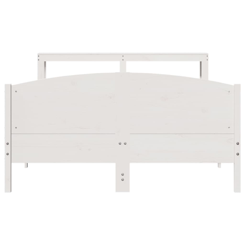 Bed Frame without Mattress White 140x200 cm Solid Wood Pine