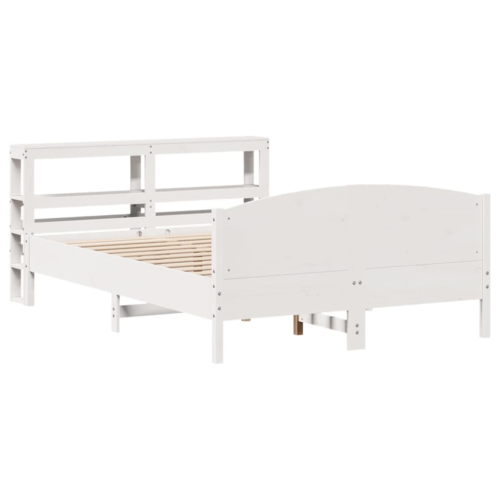 Bed Frame without Mattress White 120x200 cm Solid Wood Pine