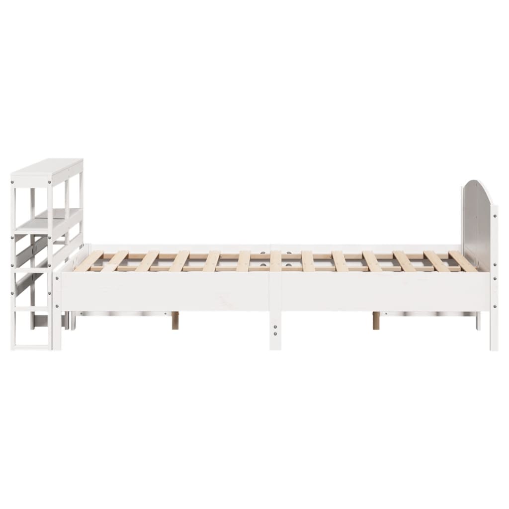 Bed Frame without Mattress White 120x200 cm Solid Wood Pine