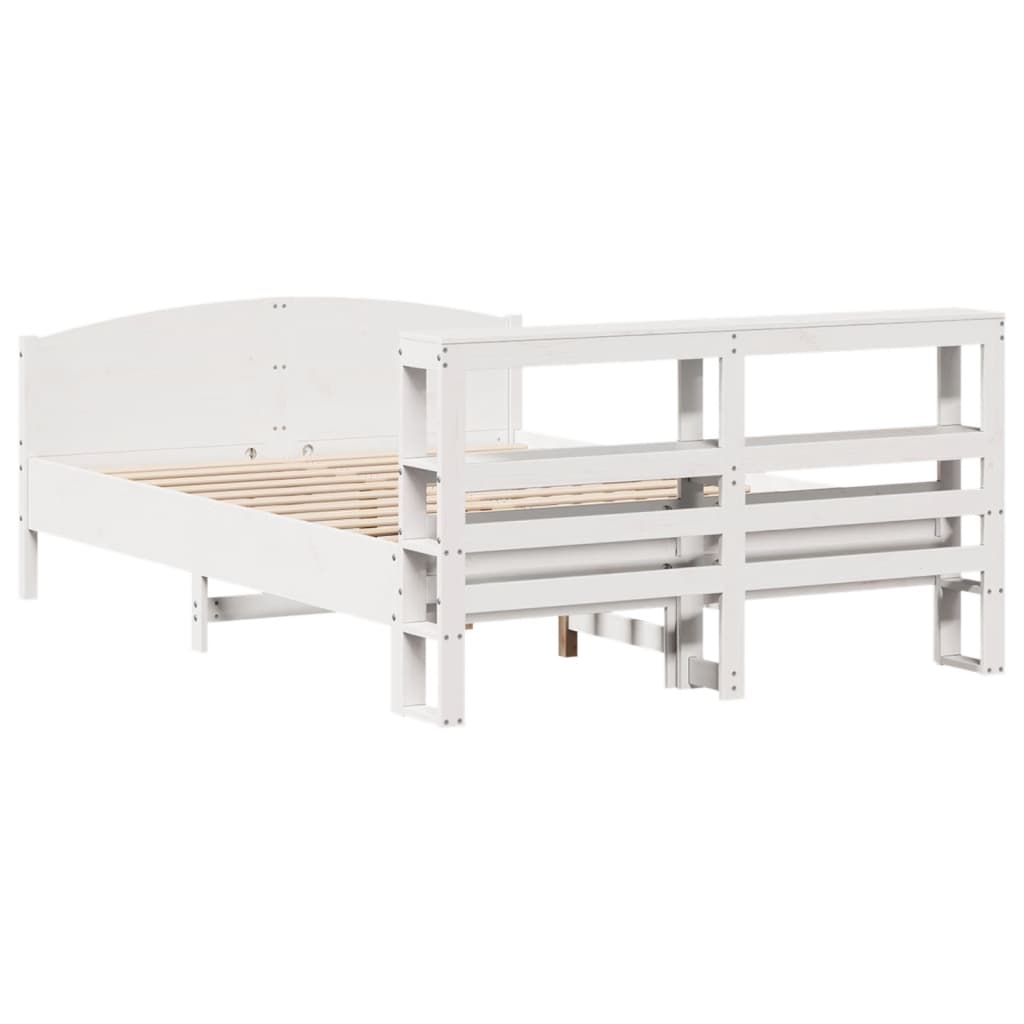 Bed Frame without Mattress White 120x200 cm Solid Wood Pine