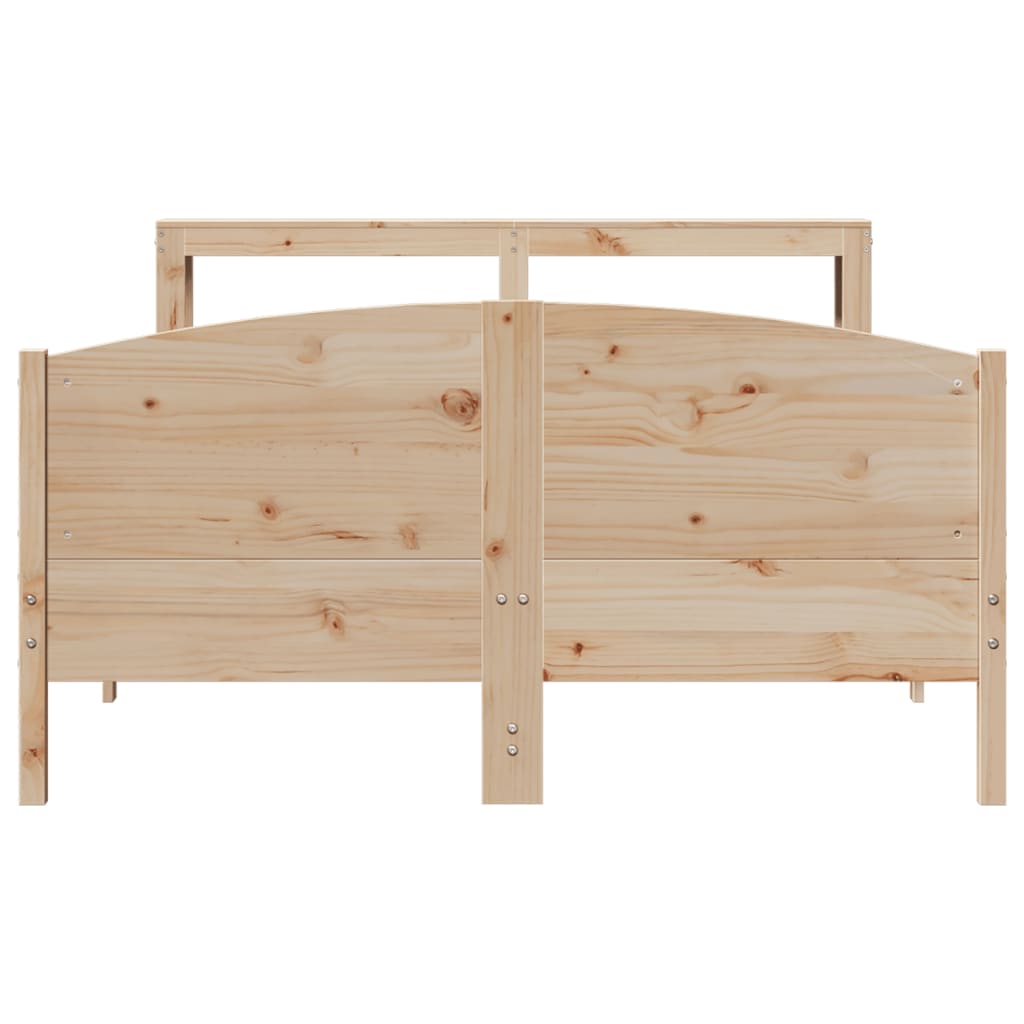 Bed Frame without Mattress 140x190 cm Solid Wood Pine