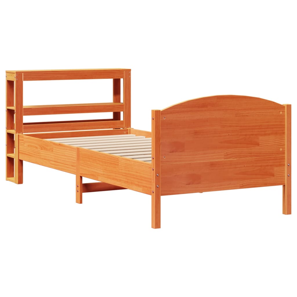 Bed Frame without Mattress Wax Brown 100x200 cm Solid Wood Pine