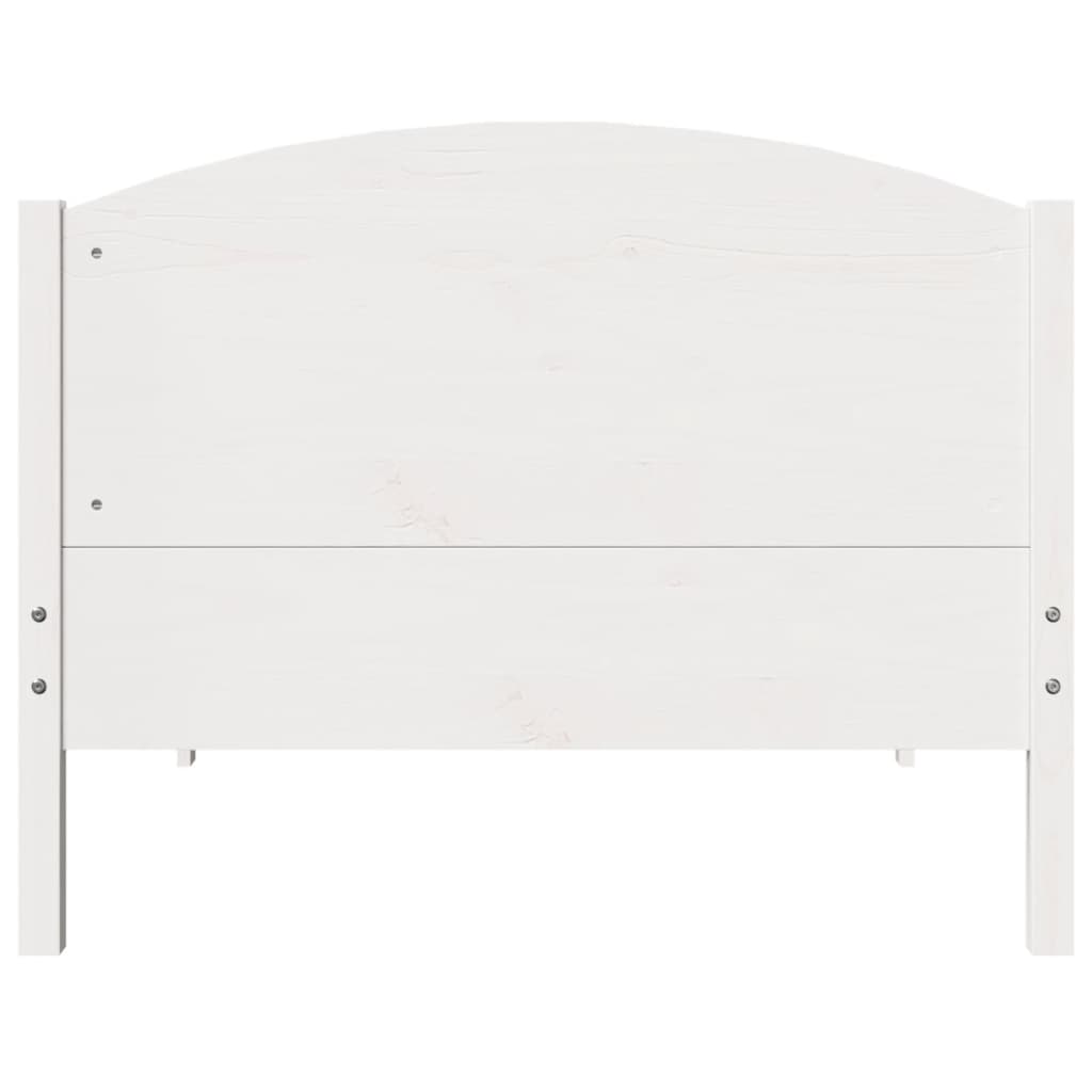 Bed Frame without Mattress White 75x190 cm Small Single Solid Wood Pine