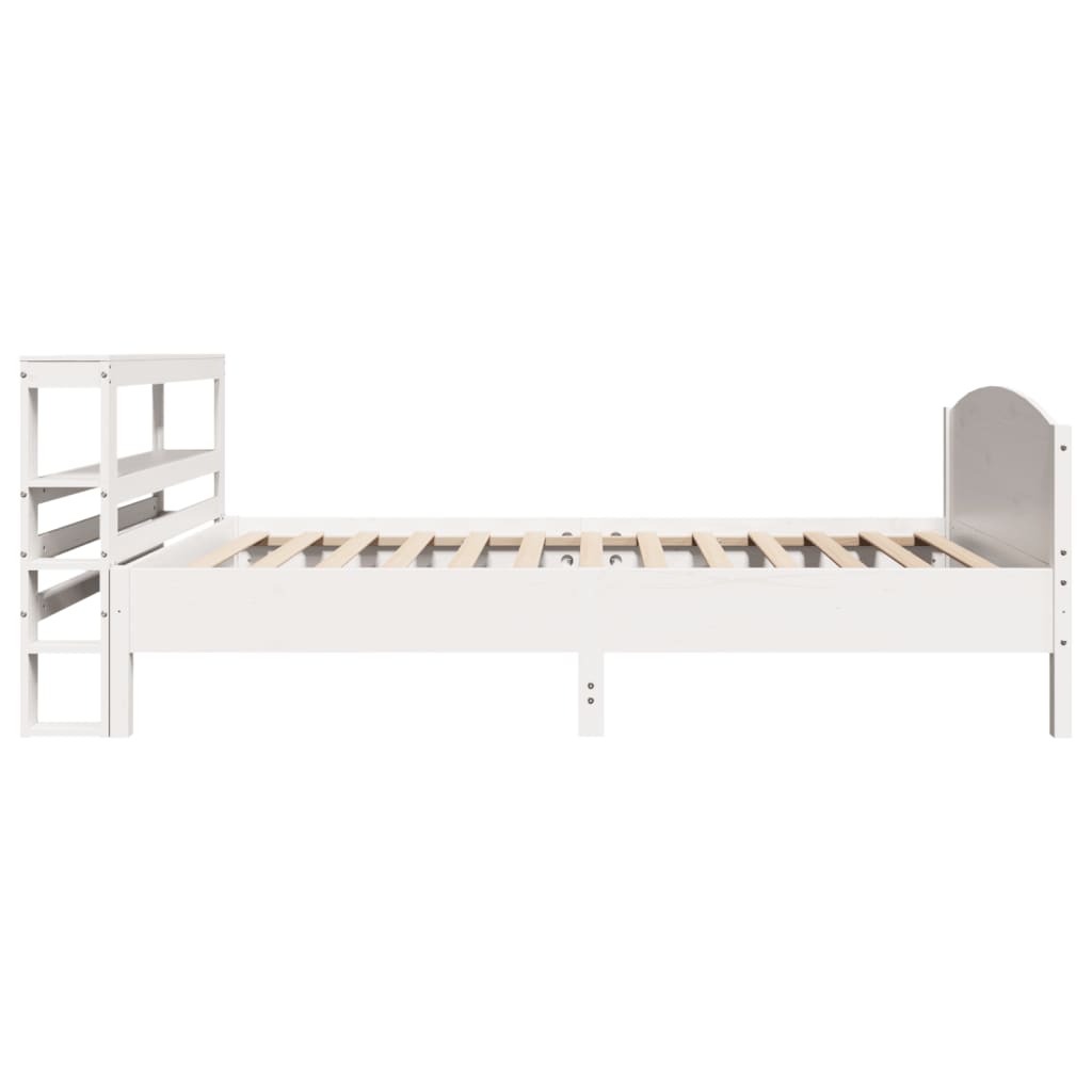 Bed Frame without Mattress White 75x190 cm Small Single Solid Wood Pine