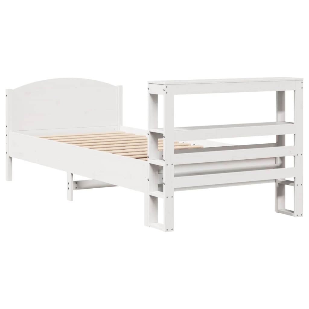 Bed Frame without Mattress White 75x190 cm Small Single Solid Wood Pine