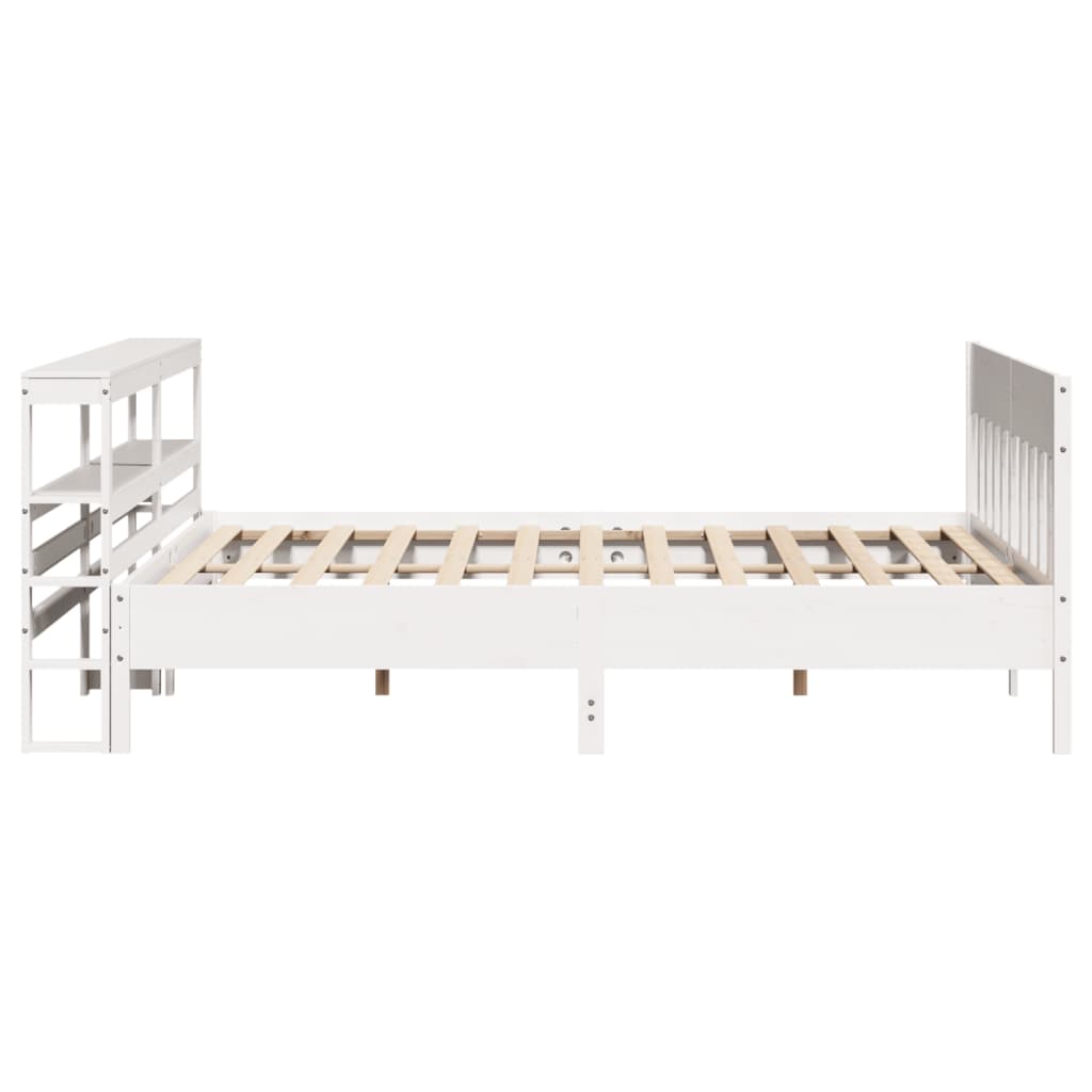 Bed Frame without Mattress White 200x200 cm Solid Wood Pine