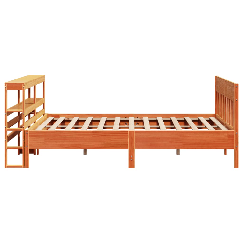 Bed Frame without Mattress Wax Brown 200x200 cm Solid Wood Pine