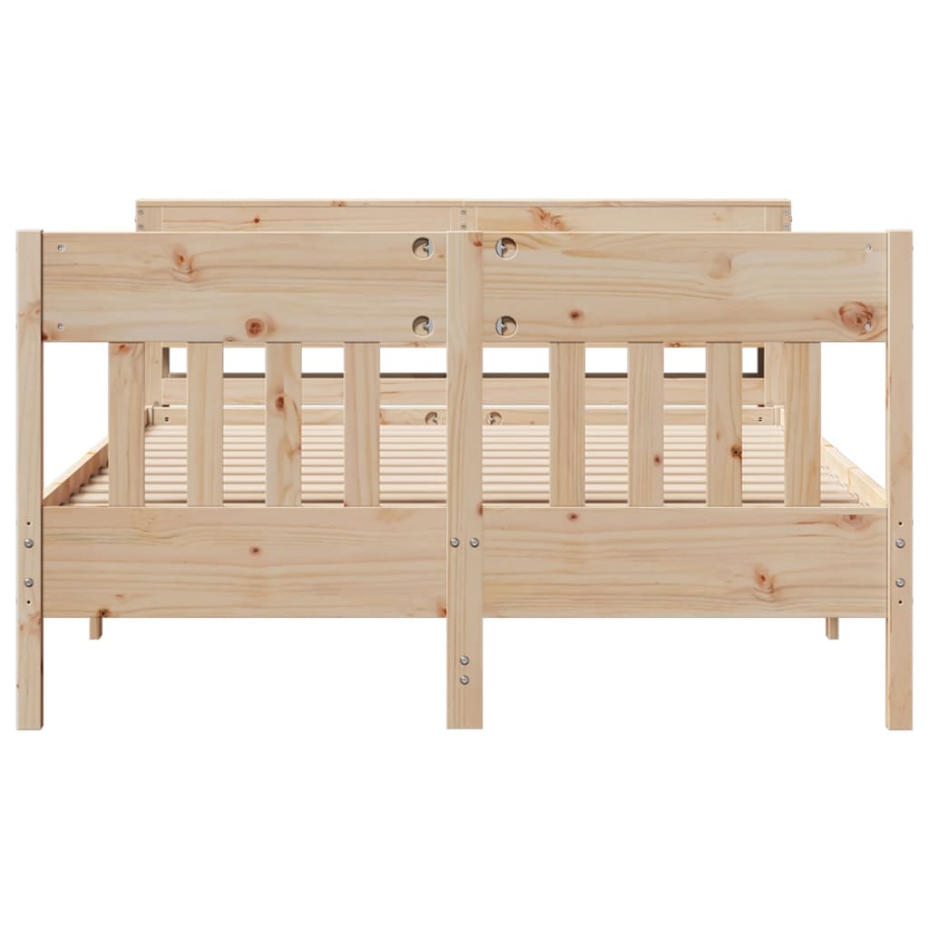 Bed Frame without Mattress 160x200 cm Solid Wood Pine