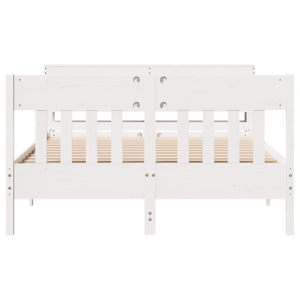 Bed Frame without Mattress White 160x200 cm Solid Wood Pine
