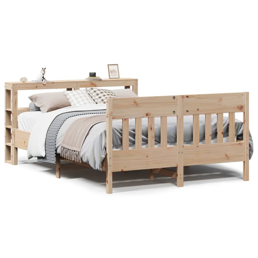 Bed Frame without Mattress 140x200 cm Solid Wood Pine