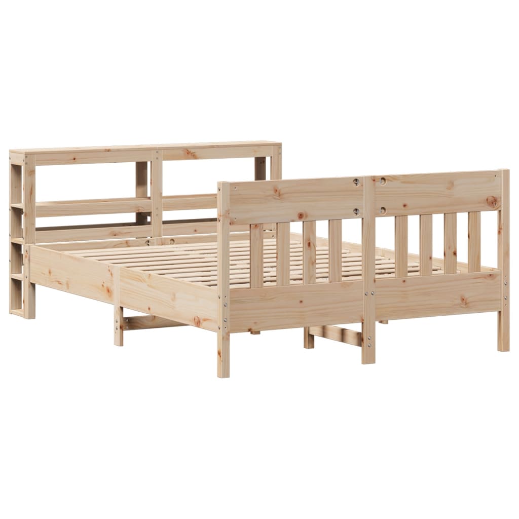 Bed Frame without Mattress 140x200 cm Solid Wood Pine