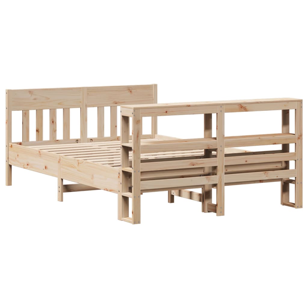 Bed Frame without Mattress 140x200 cm Solid Wood Pine
