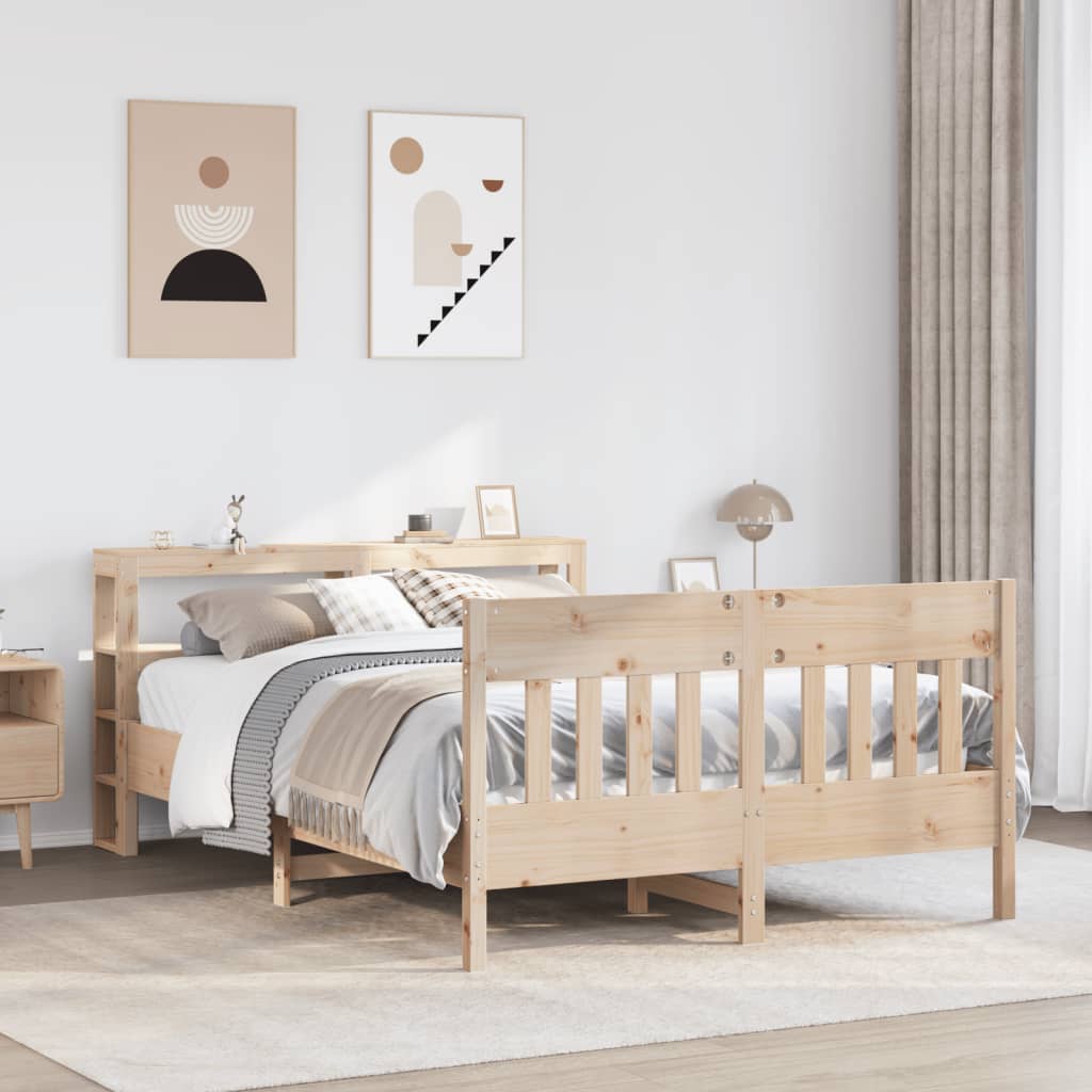 Bed Frame without Mattress 140x200 cm Solid Wood Pine