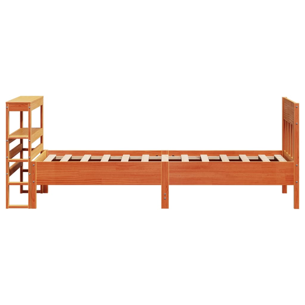 Bed Frame without Mattress Wax Brown 100x200 cm Solid Wood Pine
