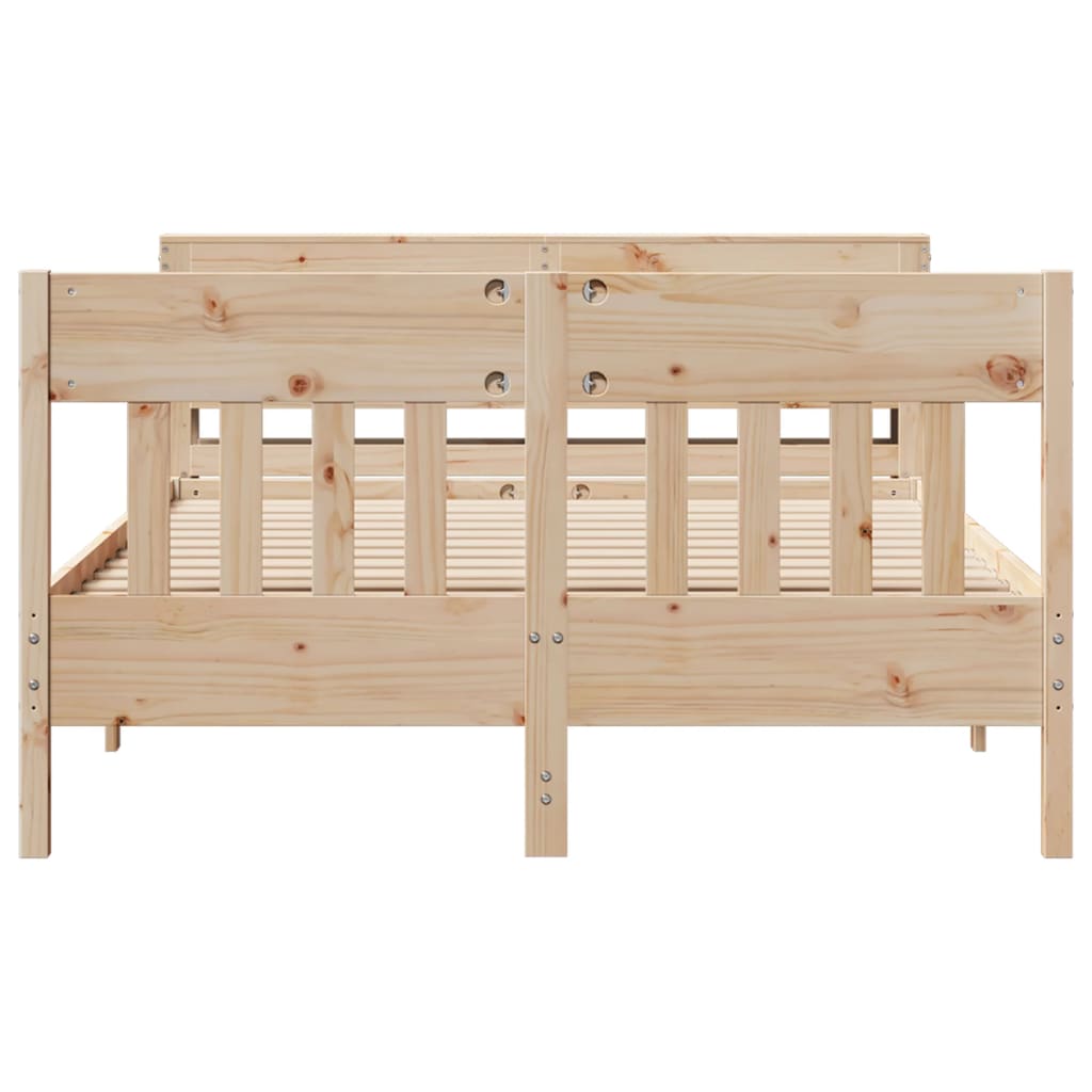 Bed Frame without Mattress 140x190 cm Solid Wood Pine