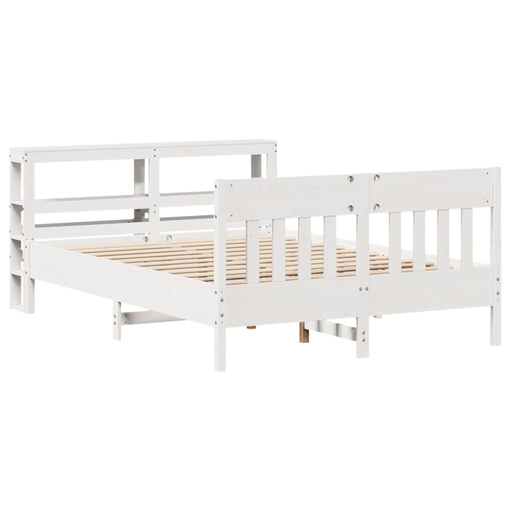 Bed Frame without Mattress White 120x190 cm Small Double Solid Wood Pine