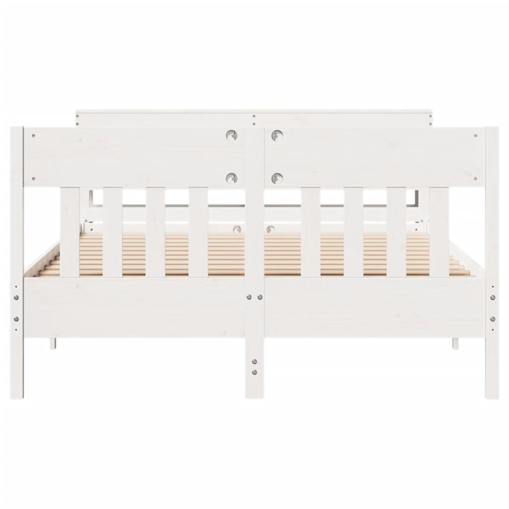 Bed Frame without Mattress White 120x190 cm Small Double Solid Wood Pine