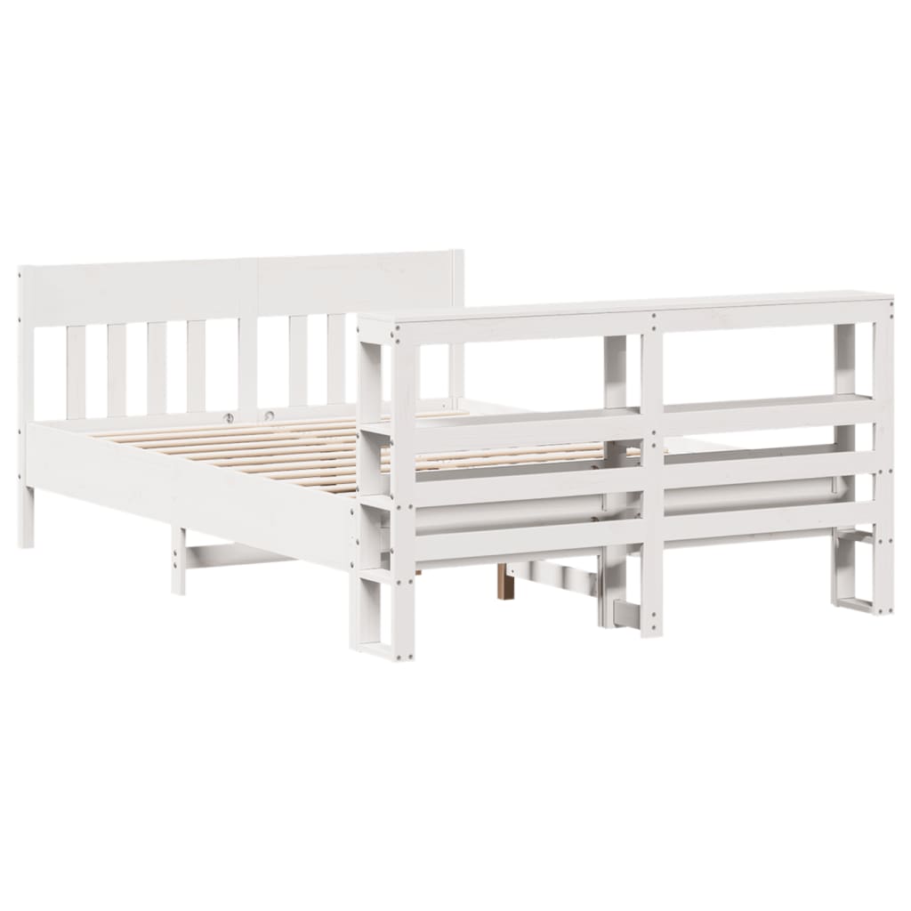 Bed Frame without Mattress White 120x190 cm Small Double Solid Wood Pine