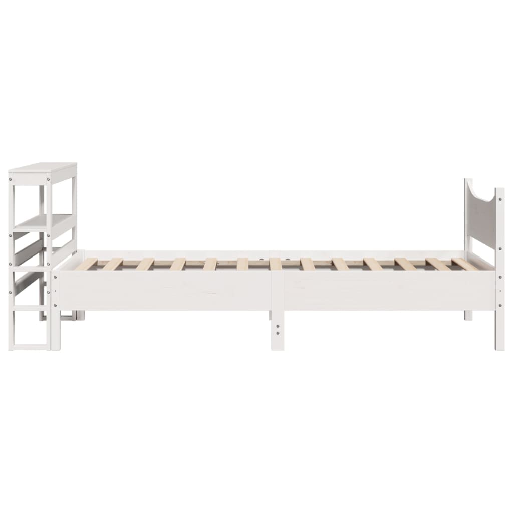 Bed Frame with Headboard White 90x200 cm Solid Wood Pine