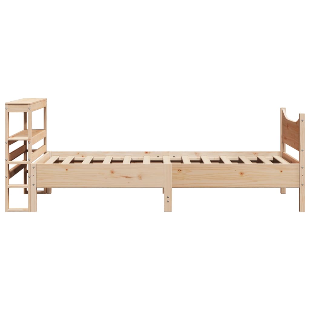 Bed Frame with Headboard 75x190 cm Small Single Solid Wood Pine