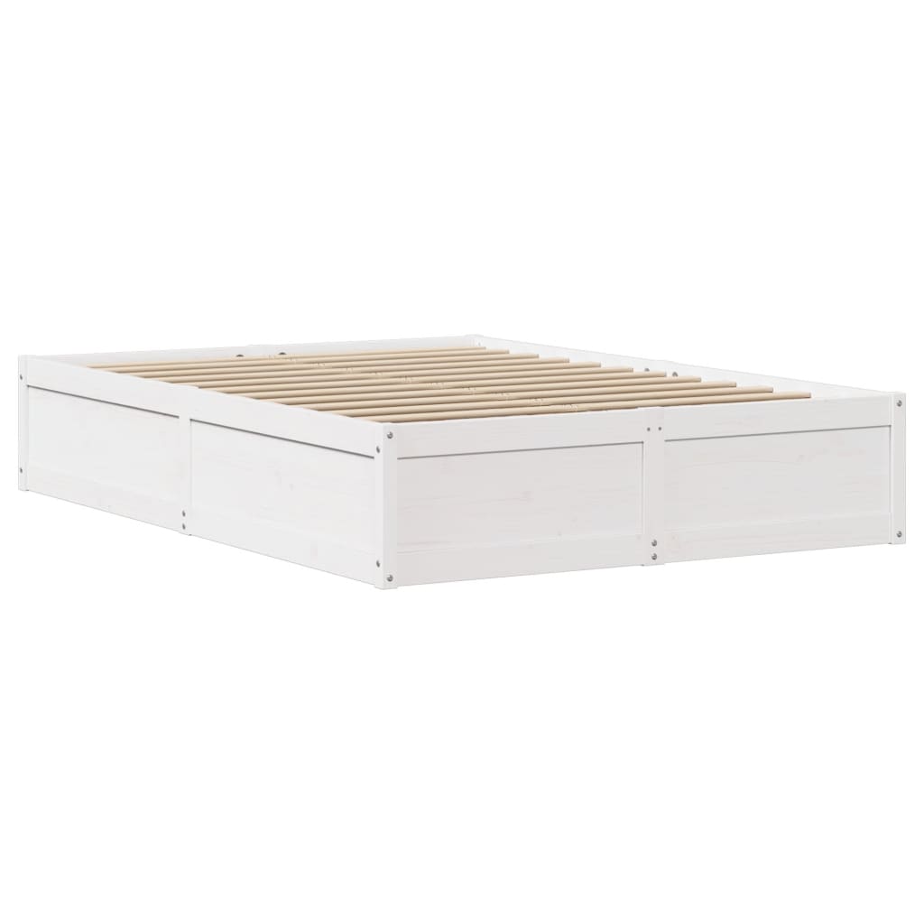 Bed Frame with Headboard White 120x200 cm Solid Wood Pine