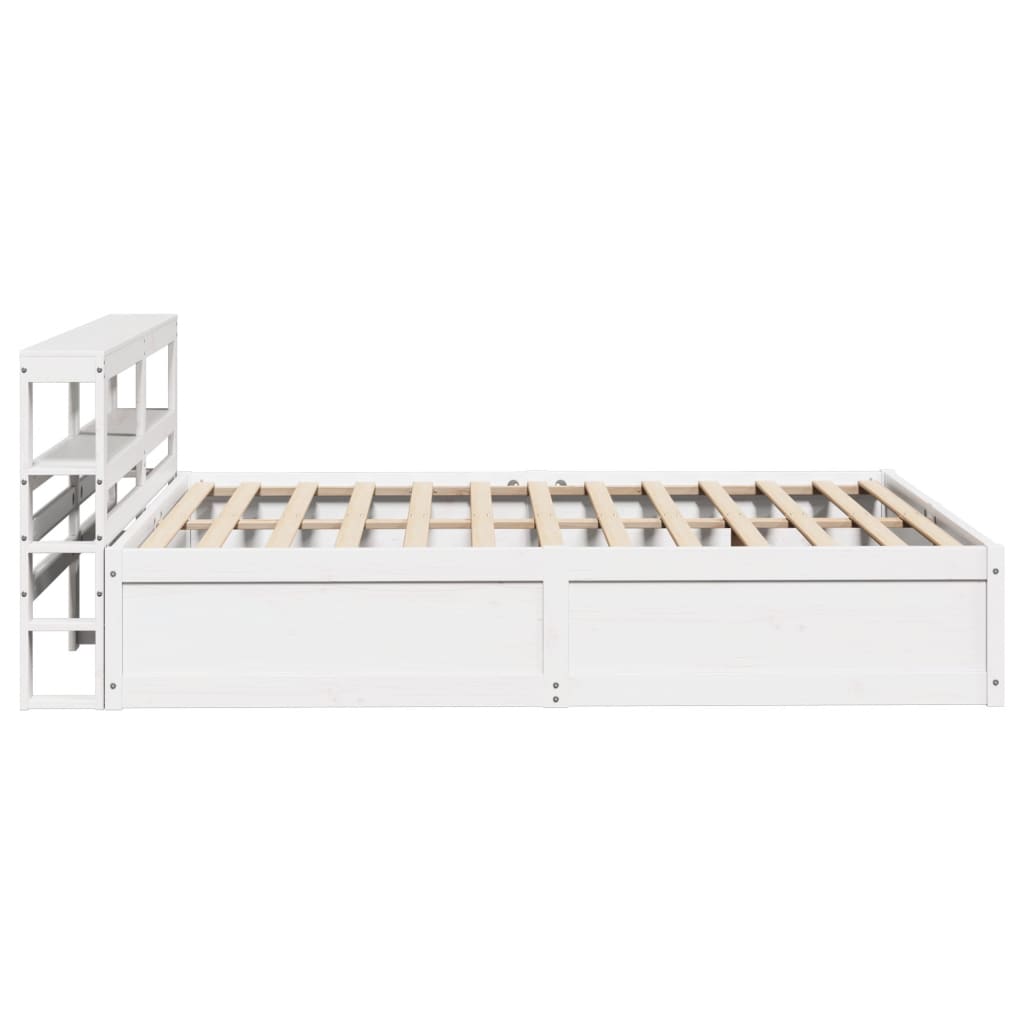 Bed Frame with Headboard White 120x200 cm Solid Wood Pine