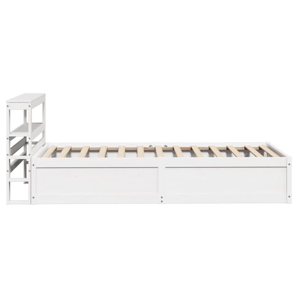 Bed Frame with Headboard White 90x200 cm Solid Wood Pine