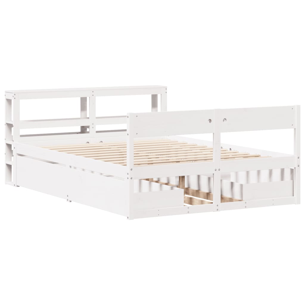 Bed Frame without Mattress White 160x200 cm Solid Wood Pine