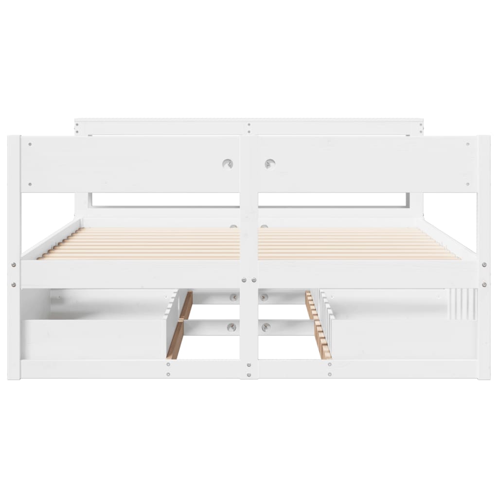 Bed Frame without Mattress White 160x200 cm Solid Wood Pine