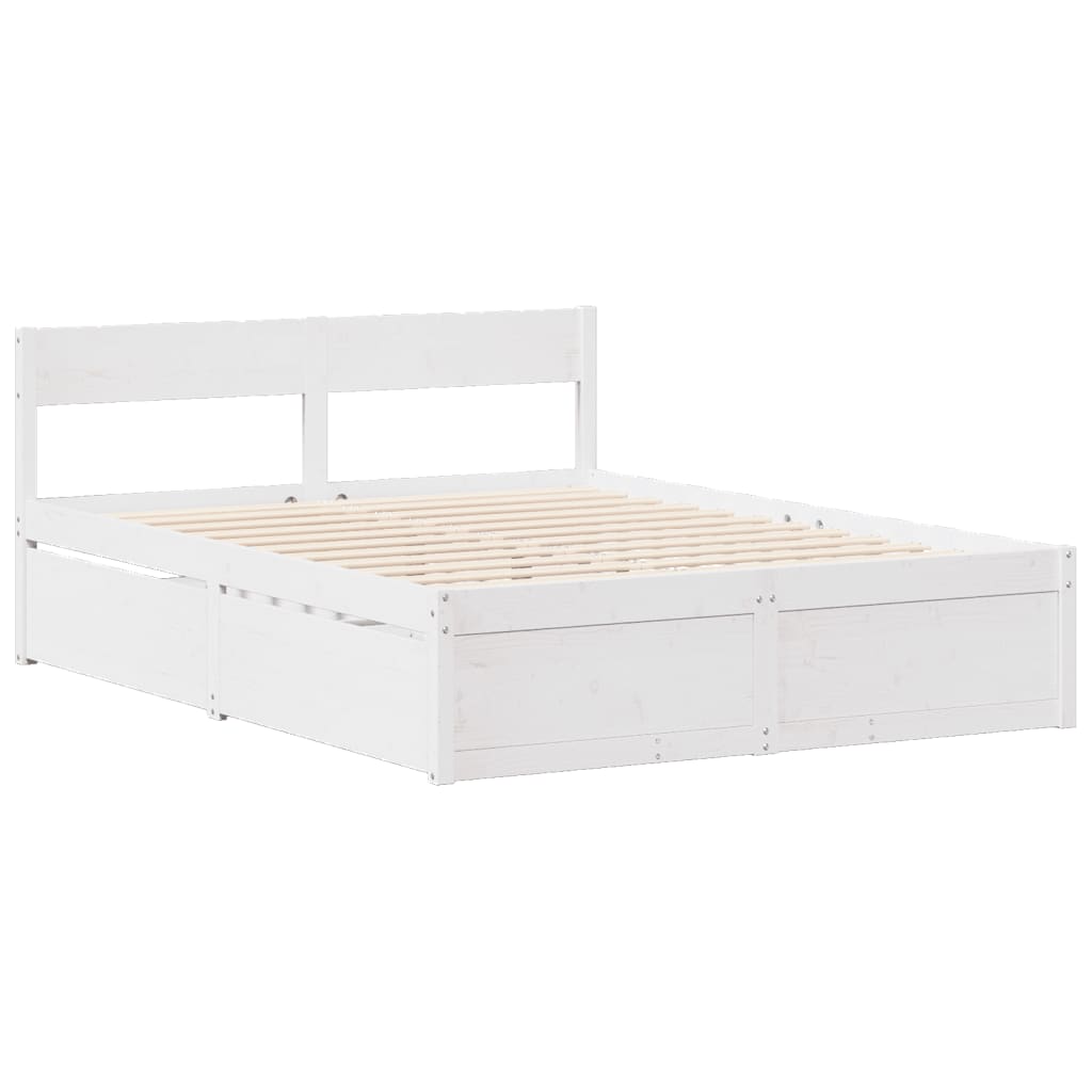 Bed Frame without Mattress White 160x200 cm Solid Wood Pine