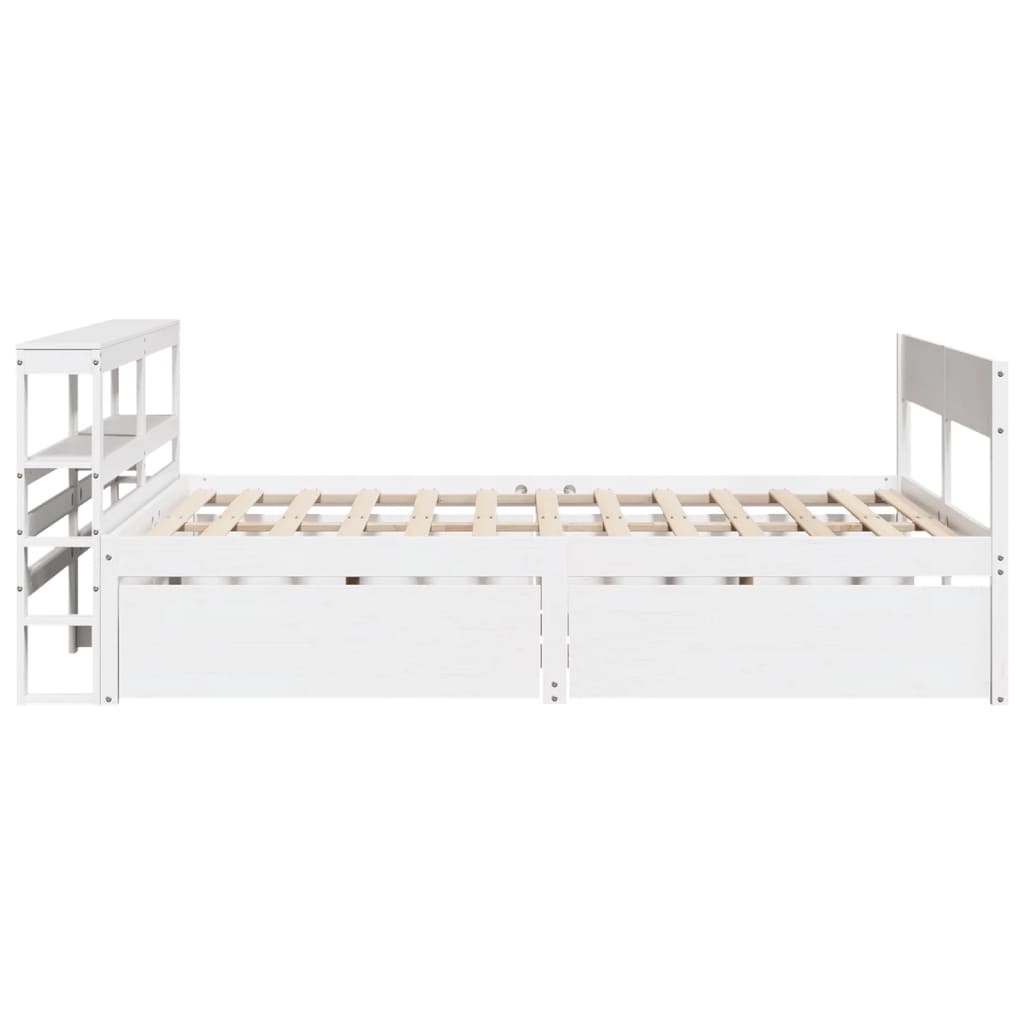 Bed Frame without Mattress White 160x200 cm Solid Wood Pine