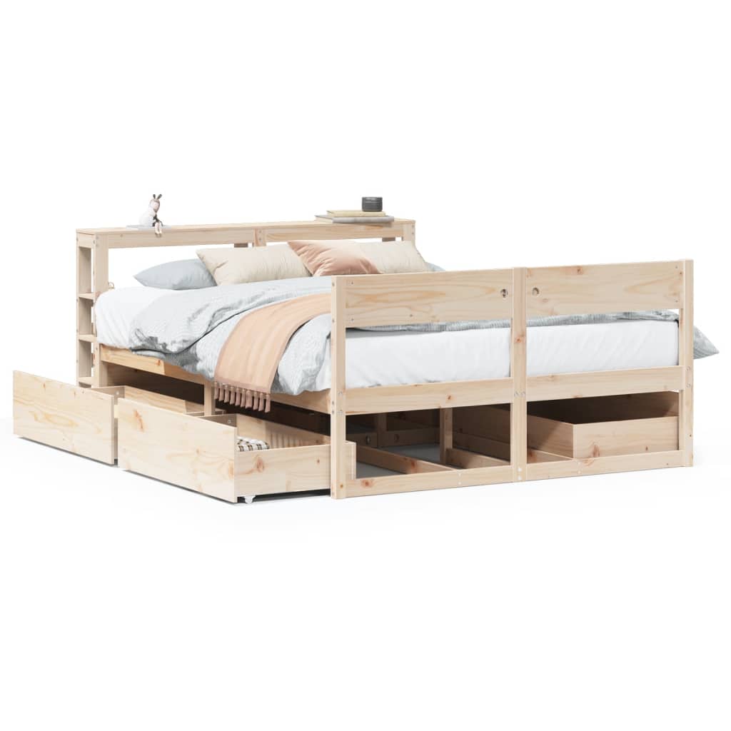 Bed Frame without Mattress 140x200 cm Solid Wood Pine